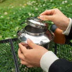 NOBANA & CLS 야외 캠핑 대용량 1.5L/1.3L 주전자 304 스테인레스 스틸 피크닉 휴대용 주전자 자체 운전 커피 포트 - 이미지 4