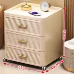 서랍이 있는 현대적인 미니멀리스트 침대 옆 탁자 | 가짜 나무 침대 옆 보관 캐비닛 이동식 침실 정리함 공간 절약형 홈가구 - 이미지 6