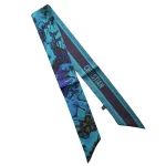 프랑스 스타일 긴 실크 스카프 여성 가방 핸들 넥타이 셔츠 칼라 보우 헤어 밴드 우아한 액세서리 다목적 유행 스카프 - 이미지 5