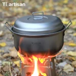 Tiartisan 2.1L/ 2.8L 티타늄 캠핑 수프 냄비 세트 증기 구획이있는 야외 경량 증기선 다기능 조리기구 - 이미지 6