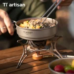 Tiartisan 350ml/500ml 티타늄 접이식 손잡이 요리 프라이팬 야외 캠핑 Picninc 초경량 휴대용 식기 조리기구 - 이미지 3