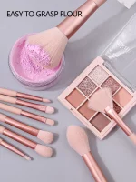 12Pcs 핑크 메이크업 브러쉬 세트 메이크업 컨실러 블러쉬 파우더 브러쉬 아이 섀도우 형광펜 파운데이션 브러쉬 화장품 뷰티 도구 - 이미지 4