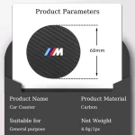 자동차 코스터 탄소 섬유 방수 병 컵 홀더 BMW M X1 X3 X5 X6 X7 E30 E90 M3 E84 E83 F25 E91 F15 F16 용 미끄럼 방지 매트 - 이미지 6