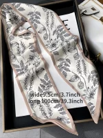 패션 인쇄 헤어 리본 스카프 여성 넥타이 가방 실크 스키니 Headscarves 숙녀 Foulard 꽃 밴드 2024 새로운 - 이미지 6