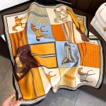 여성을위한 럭셔리 실크 목도리 스퀘어 스카프 새틴 패션 랩 Neckerchief 여성 헤어 밴드 리본 머리띠 두건 70X70CM - 이미지 4