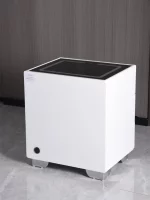 3개의 서랍 블루투스 스피커가 있는 스마트 침대 옆 테이블 무선 충전 엔드 테이블이 있는 나무 측면 캐비닛 침실 엔드 테이블 - 이미지 3