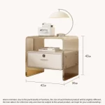 서랍 지문이있는 아크릴 침실 스탠드 잠금 해제 스토리지 캐비닛 크림 스타일 어린이 방 사이드 테이블 미니 차 캐비닛 - 이미지 5