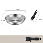 두꺼운 316 스테인레스 스틸 평평한 바닥 팬, 코팅이 없는 붙지 않는 스테이크 프라이팬, 야외용 분리형 손잡이. - 이미지 6