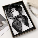 68*68cm 패션 페이즐리 인쇄 스카프 여성 헤어 스카프 실크 머리띠 두건 머리 스카프 여성 스퀘어 Hijab 스카프 여성용 - 이미지 2