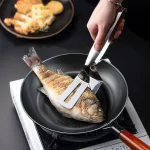 코팅이 없는 프라이팬 스틱이 없는 프라이팬 스테이크 오믈렛 팬케이크 프라이팬 야외 바베큐용 사전 양념 전자레인지 안전 - 이미지 5