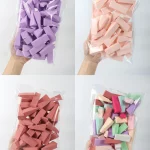 랜덤 컬러 페이셜 커브 믹스 메이크업 스펀지 50개, 라텍스 프리, 작은 웨지 모양의 부드러운 적용 뷰티 스펀지 어플리케이터