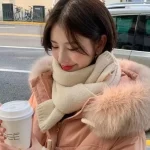 숙녀 캐시미어 스카프 여성 겨울 따뜻한 럭셔리 솔리드 컬러 목도리와 랩 여성 따뜻한 두꺼운 양모 Neckerchief 담요 Pashmina - 이미지 3