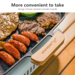 BISINNA 스퀘어 바베큐 그릴 팬 비 스틱 스토브 탑 바베큐 트레이 한국어 로스팅 그릴 플레이트 야외 캠핑 용품 - 이미지 5