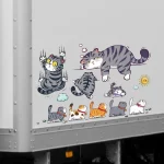 고양이 스크래치 자동차 데칼 재미 있은 고양이 스티커 귀여운 범퍼 데칼 자기 접착 자동차 장식 게으른 고양이 유머 고양이 테마 스티커 자동 - 이미지 5