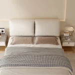 서랍 지문이있는 아크릴 침실 스탠드 잠금 해제 스토리지 캐비닛 크림 스타일 어린이 방 사이드 테이블 미니 차 캐비닛 - 이미지 3