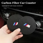 자동차 코스터 탄소 섬유 방수 병 컵 홀더 BMW M X1 X3 X5 X6 X7 E30 E90 M3 E84 E83 F25 E91 F15 F16 용 미끄럼 방지 매트 - 이미지 3
