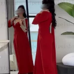 맞춤형 절묘한 연인 이브닝 드레스 풀 슬리브 라인스톤 구슬 장식 댄스 파티 드레스 a 라인 롱 파티 드레스 - 이미지 4