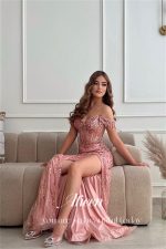 댄스 파티용 인어 그레이 블루 비즈 드레스, 하이 퀄리티 럭셔리 원피스, 맞춤형 여성 우아한 파티 - 이미지 4