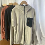 남성용 플리스 안감 후드 재킷 가벼운 보온성 지퍼 클로저 아웃도어 스포츠웨어 캐주얼 코트 가을 겨울 신상품 - 이미지 2