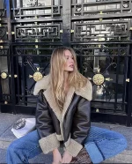 2025 가을 겨울 신상 여성 두꺼운 따뜻한 양면 숏 재킷 여성용 갈색 코트 - 이미지 3