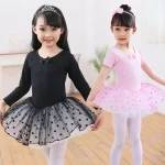 여름 무대 투투 발레 드레스 블랙 화이트 어린이 댄스 연습 소녀 드레스 베스 티드 옷 키즈 복장 캐주얼 가운 Fille - 이미지 4