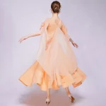 블랙 왈츠 드레스 새로운 스타일 볼룸 댄스 경연 대회 연습복 반팔 흰색 스트랩 연습 성능 슈트 - 이미지 2