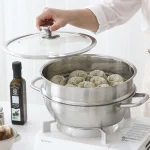 파쿠젠 IH 인덕션 스텐 전골 찜기 찜냄비 찜솥 30cm - 이미지 2