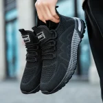 Oiaano 맨발 남성 스포츠 신발 메쉬 가볍고 통기성 좋은 레이스업 스니커즈 캐주얼 소프트 솔 레저 제로 드롭 아웃도어 작업 조깅용 - 이미지 2