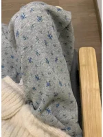 미국 스타일 그레이 플로럴 프린트 커브드 나이프 스포츠 스웨트팬츠 여성용 봄 가을 루즈 드레이프 스트레이트 레그 캐주얼 팬츠 - 이미지 4