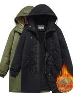 두꺼운 미국 레트로 작업복 양털 재킷 면 코트 네이비 N 데크 코트 순면 방풍 두꺼운 면 의류 남성용 - 이미지 3