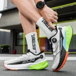 2025년 신상 소프트 솔 야외 캐주얼 스포츠 신발 회전 버클 카본 플레이트 및 팝콘 아웃솔 남성용 러닝화 35-44 - 이미지 3