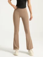 여성용 하이 웨이스트 부츠컷 요가 팬츠 - 운동 및 캐주얼 웨어용 플레어 레깅스 - 편안하고 스타일리시한 액티브웨어 - 이미지 3