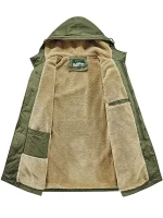 두꺼운 미국 레트로 작업복 양털 재킷 면 코트 네이비 N 데크 코트 순면 방풍 두꺼운 면 의류 남성용 - 이미지 2