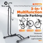 서쪽 자전거 휴대용 자전거 주차 스탠드 랙 분리형 자전거 수리 스테이션 유지 보수 3 in 1 금속 자전거 보관 랙