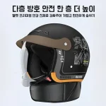 빈티지 오토바이 하프 헬멧 사계절 범용 내부 렌즈 안전 헬멧 오토바이 하프 헬멧 보온 방풍 겨울용 라이딩 - 이미지 6