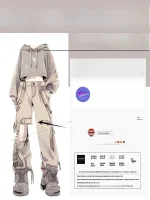 미국 스타일 레트로 하이 스트리트 섹시 걸 드레이프 데님 팬츠 여성용 봄 가을 소형 사이즈 하이 웨이스트 루즈 스트레이트 레그 플로어 렝스 팬츠 - 이미지 2