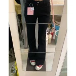 블랙 플리스 안감 하이웨이스트 부츠컷 청바지 여성용 가을 겨울 신상 슬림핏 스몰 사이즈 말굽 바지 - 이미지 3