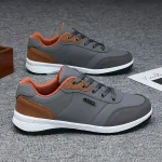 YRZL 남성 신발 봄 가을 방수 운동화 레저 남성 가죽 스포츠 신발 남성용 미끄럼 방지 신발 테니스 - 이미지 4