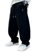 두꺼운 플리스 아동용 스웨트팬츠 가을 겨울 신상 남성용 따뜻한 캐주얼 바지 패셔너블한 올매치 롱 팬츠 - 이미지 4