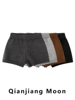 하이웨이스트 니트 반바지 여성용 루즈 와이드 레그 팬츠 가을 2025 신상 슬림핏 다용도 캐주얼 바지 여성용 - 이미지 4