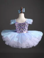 무대 의상 파티 요정 공주 어린이 의류 키즈 옷 우아한 캐주얼 튜튜 발레 드레스 소녀 드레스 댄스 의상 - 이미지 2