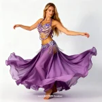 여성용 퍼플 벨리댄스 공연 드레스 2025 신상 고급 동양 무용 무대 공연 드레스 퍼플 세트