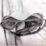 스커트 랜턴 슬리브 볼룸 드레스 경쟁 왈츠 드레스 백리스 볼룸 댄스 드레스 스탠다드 와인 레드 블랙 피쉬본 - 이미지 6