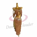 여성용 밸리 댄스 코스튬 라인석 대형 렌즈 서스펜더 탱고 삼바 공연 원피스, 하이 엔드 커스텀 레드 태슬 - 이미지 2