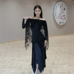 볼룸 댄스 드레스 여성 공연 의상 화이트 레이스 보트 넥 탑 스커트 연습 대회 의류 왈츠 드레스 BL17013 - 이미지 2