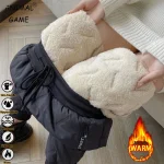 여성용 플러시 두꺼운 플리스 안감 스웨트팬츠 스트레이트 레그 방수 바지 방풍 아우터웨어 보온 캐주얼 바지