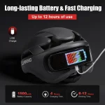 LED 디스플레이가있는 사이클링 헬멧, 남성 여성 Mtb Mountain Road Bicycle 용 일체형 조절 식 스포츠 자전거 LED 헬멧 - 이미지 5