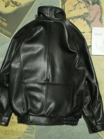 뉴질랜드 양가죽 A2 파일럿 소프트 가죽 남성 겨울 재킷 천연 가죽 재킷 남성 패션 도시 비즈니스 캐주얼 숏 스타일 지퍼 장식 - 이미지 2