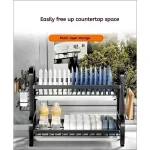 주방 식기 보관함 다기능 찬장 배수대 선반 찬장 보관함 그릇 - 이미지 6