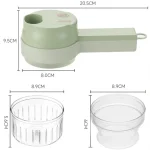 4in1 전기 야채 절단기 세트 휴대용 무선 전기 마늘 다지기 식품 분쇄기 고기 분쇄기 식품 껍질 벗기기 슬라이서 - 이미지 6